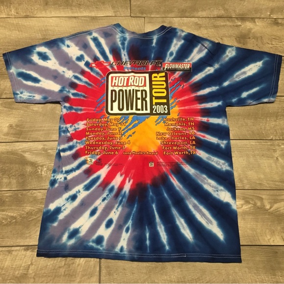 Vtg Chevrolet Hot Rod Magazine Power Tour All Over Racing Muscle Car T-shirt LG - Picture 3 of 10